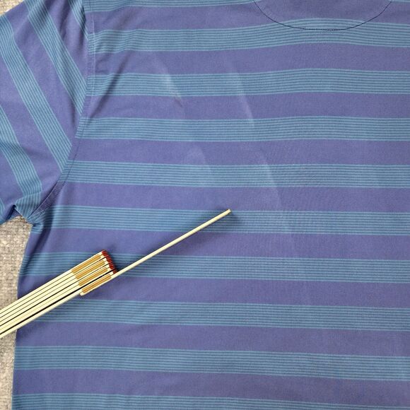 Brooks Brothers Shirt Mens XXL Blue Green Striped Polo Performance Series Golf - Picture 12 of 16